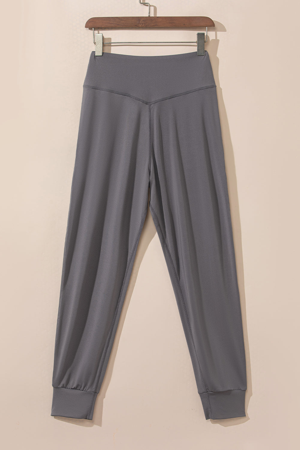 Medium Grey Exposed Seam High Waist Pocketed Joggers